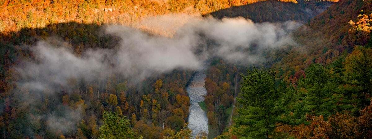 The sun rises over Pine Creek Gorge in Pennsylvania’s Tioga State Forest. 